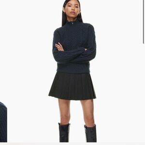 Aritzia Cable Knit 1/4 Zip Boreal